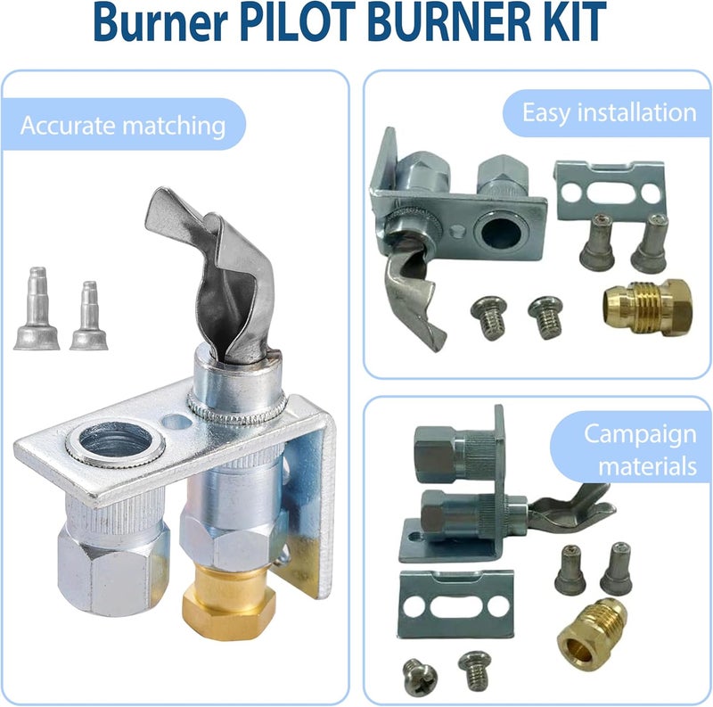 ActyGo Replacement Burner PILOT BURNER set Q314A4586 Q314A-CSC fits Dayton Sterling Beacon Morris Honeywell etc Heater include (Bracket+Screws） - Image 2